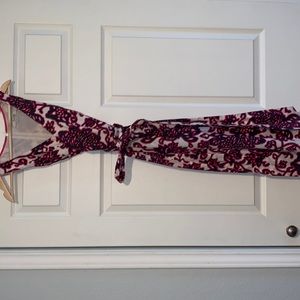Biden wrap v neck midi dress
